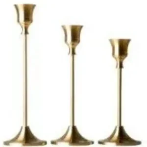 Antique Brass Candlesticks - Trio