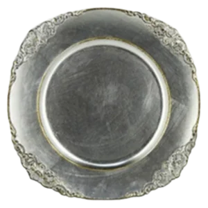 Silver Baroque Charger Plates