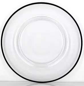 Black Rimmed Glass Charger Plates