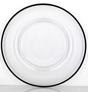 Black Rimmed Glass Charger Plates