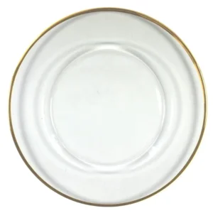 Gold Rimmed Glass Charger Plates