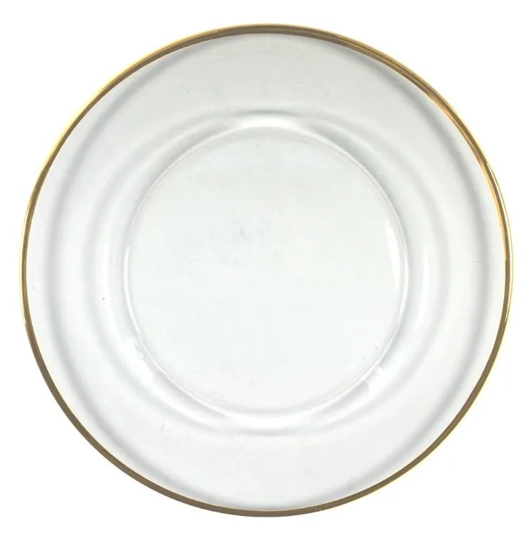 Gold Rimmed Glass Charger Plates