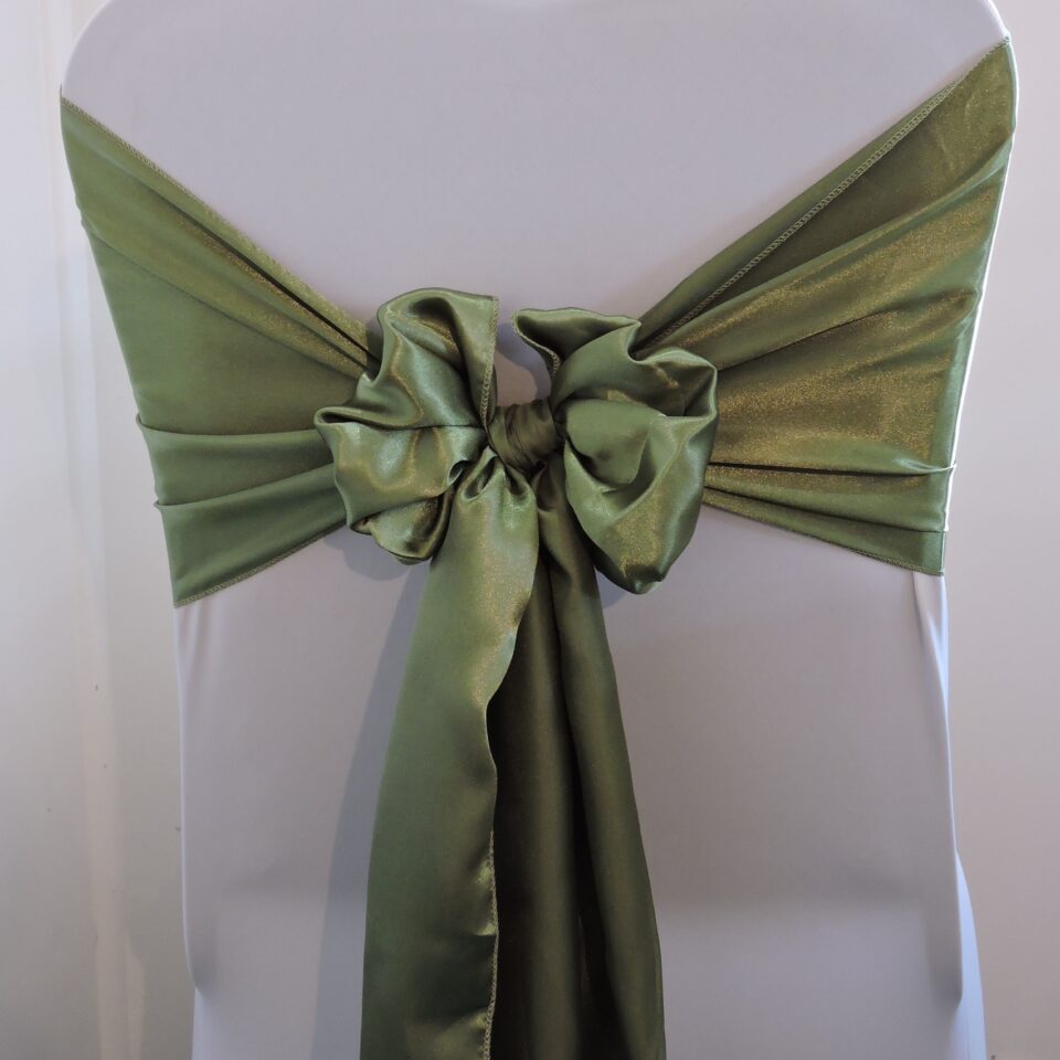 Olive Green Satin Bow