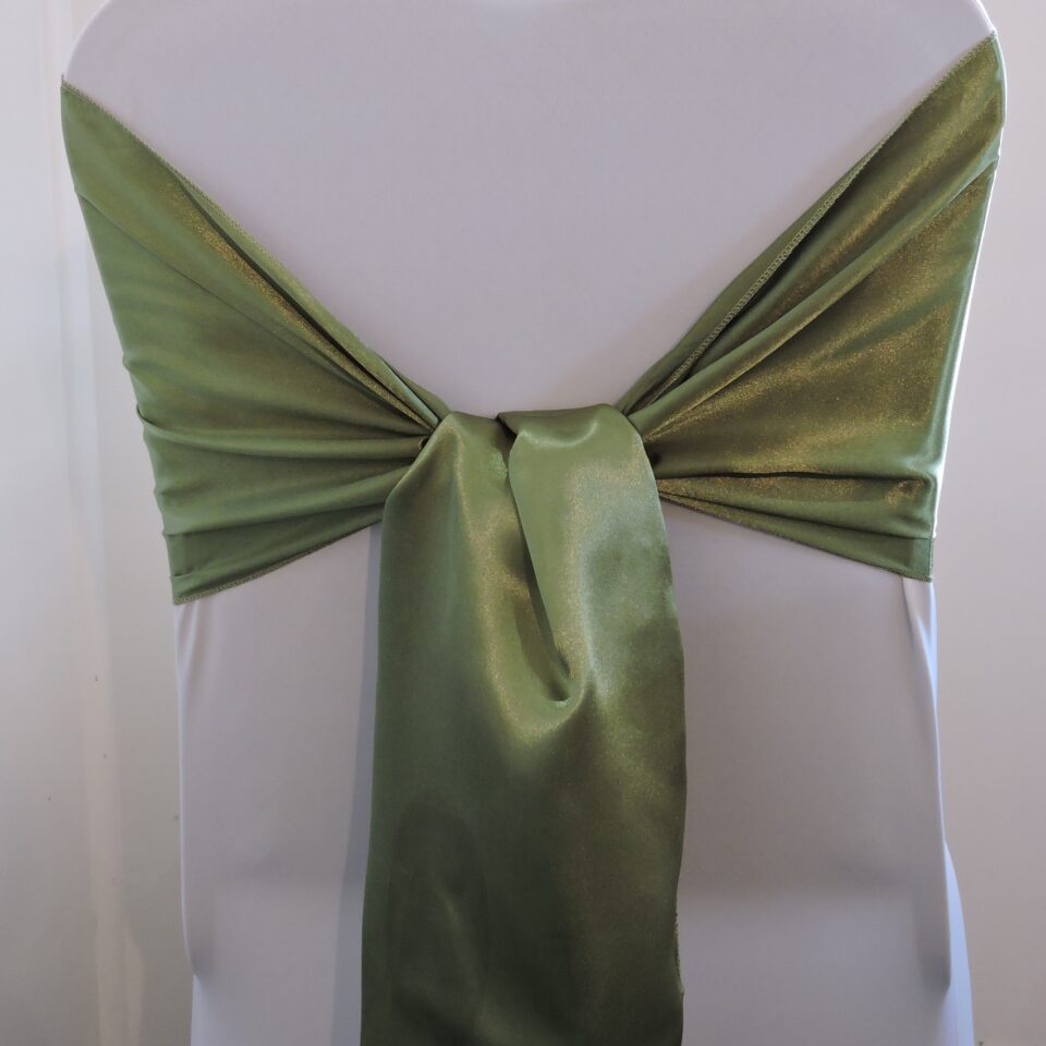 Olive Green Satin Cravat