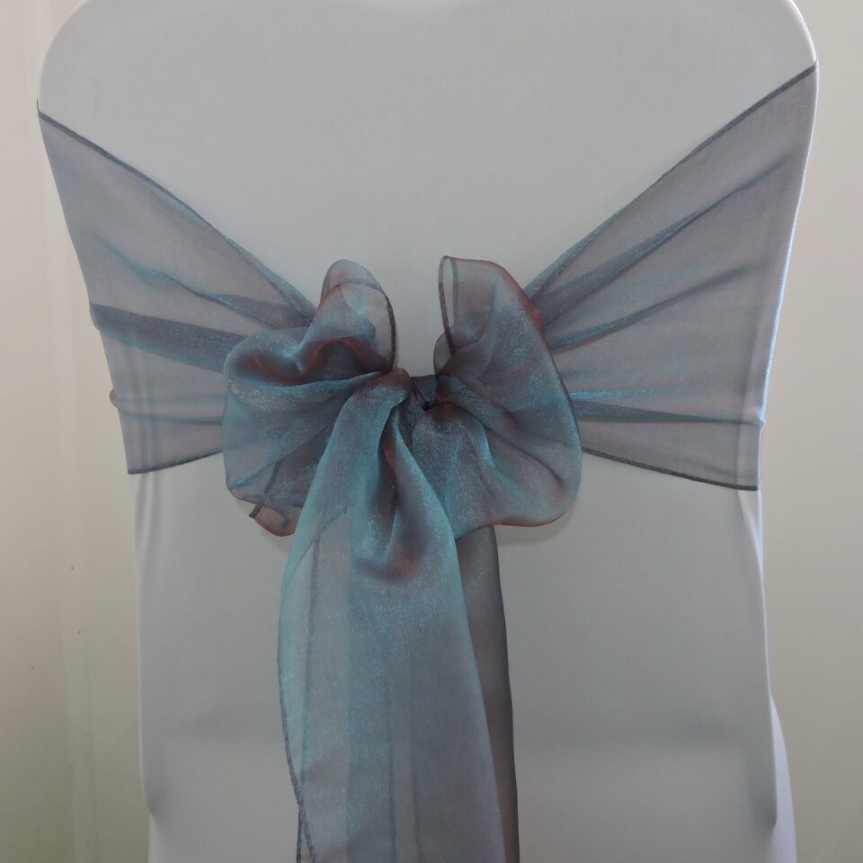 Sunset (Blue & Red) Organza Bow